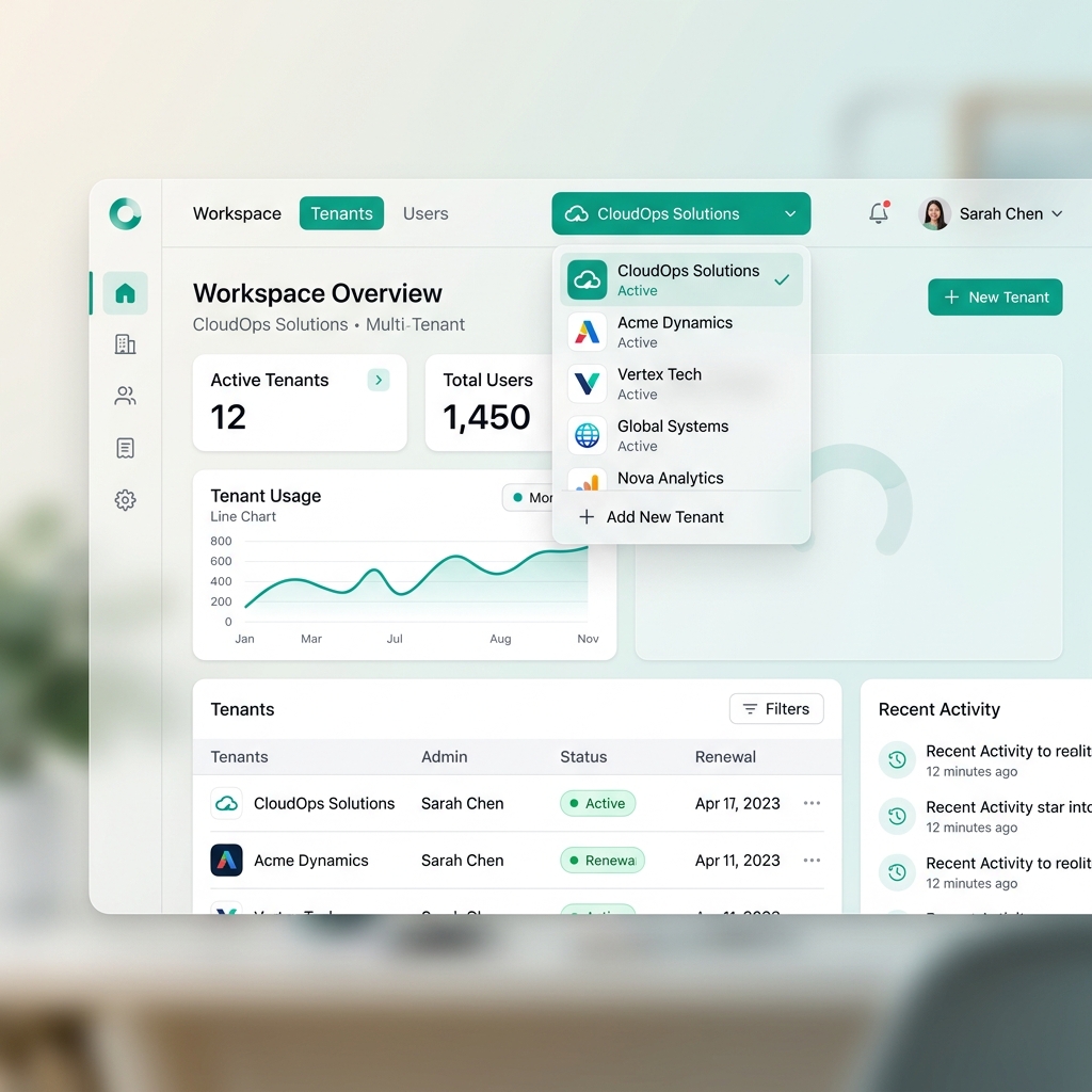 Tenant Management Dashboard Mockup